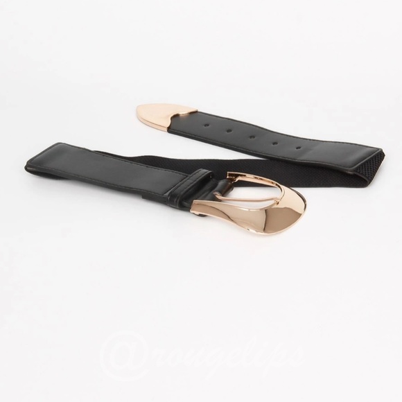 Black Belt Gold Tone Buckle - Picture 6 of 8